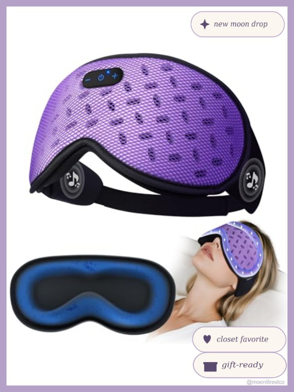 Bluetooth Sleep Mask Headphones Weighted Eye Mask Hot Cold Compress Blackout